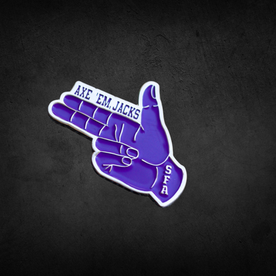 SFA Axe 'Em Jacks Hand Sign Pins – Two Unique Styles